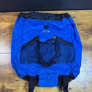 Vtg GAP Y2K Blue Drawstring Backpack Gym‎ Bag Sportswear